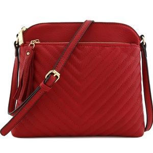 Chevron quilted crossbody bag
